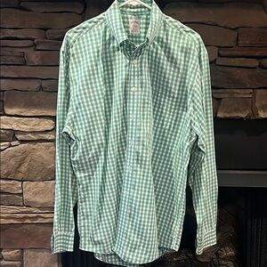 Brooks Brothers Green Gingham Men's Shirt